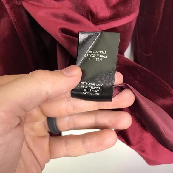 Blank NYC Blazer Womens M Velvet Burgundy One Button Holiday Formal Soft - Picture 5 of 11